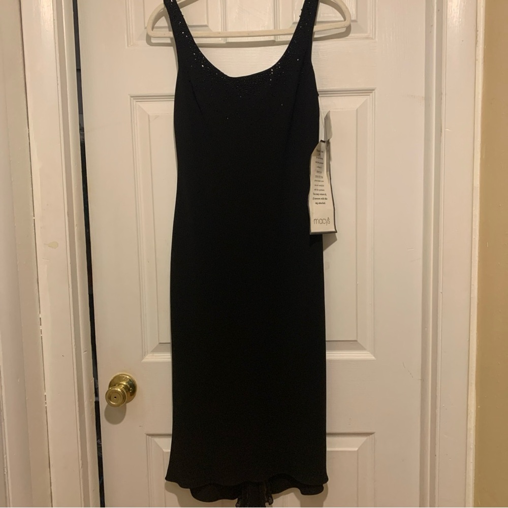 NWT Jones New York Black Cocktail Dress Size 10 Sequins Lined Women Sleeveless
